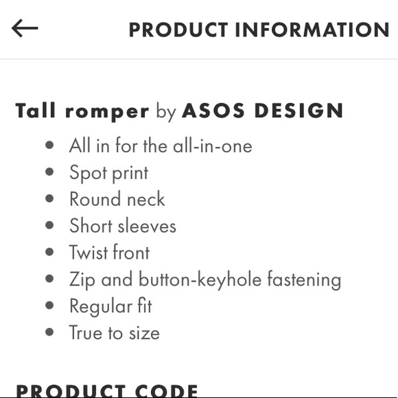 ASOS NWOT TALL Romper - Twist Front Polka Dot - Picture 6 of 7
